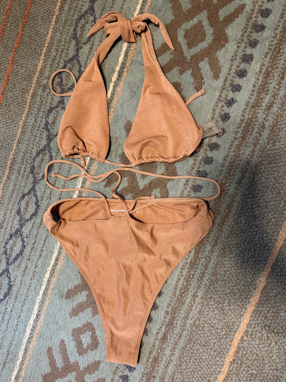 Abercrombie & Fitch Metallic Bronze Bikini Top